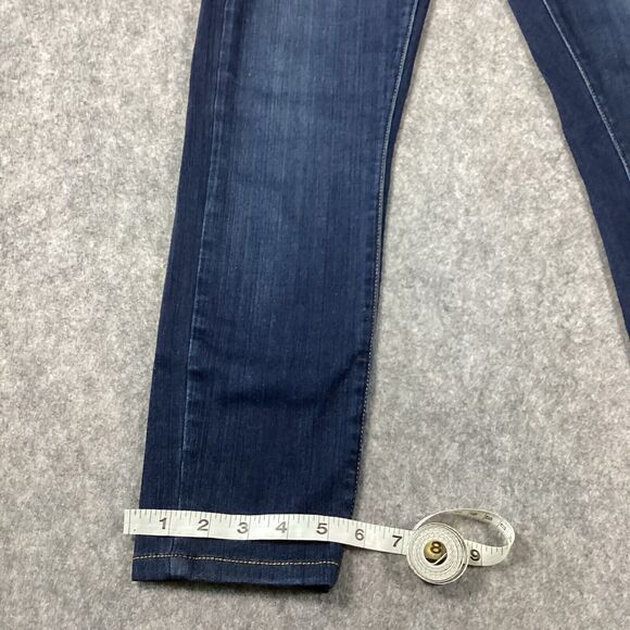 Paige Womens Blue Denim Edgemont Skinny Jeans Moto Zip Dark Wash Sexy Soft Sz 27 - Picture 11 of 16